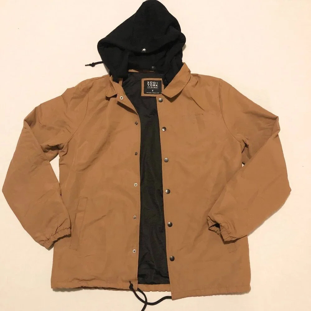 Zoo York Mens Jacket Size Medium Button Up Removable Hood